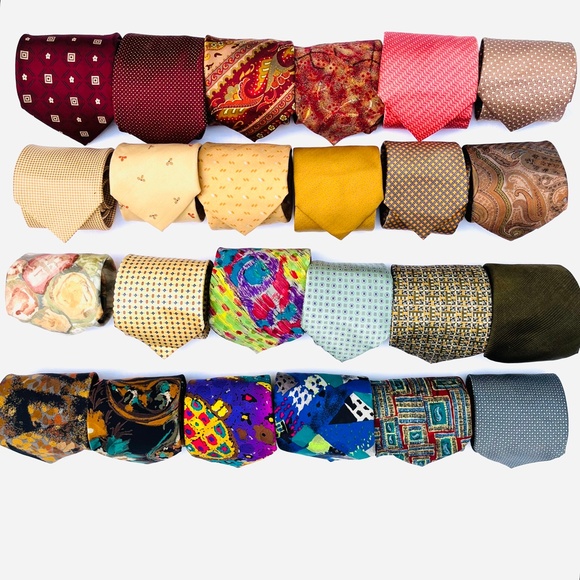 BRIONI Italian Tie Silk Red Orange Yellow Gold Green Blue Grey Silver